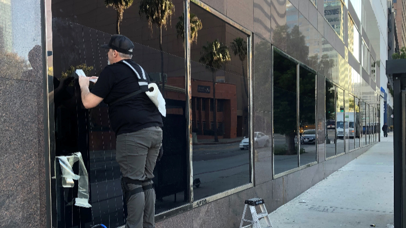 Downtown la anti graffiti window film installation thumbnail