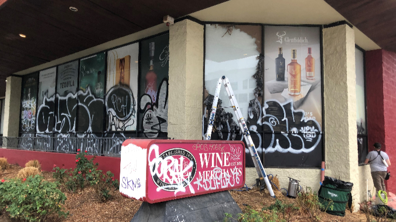 anti-graffiti window film before