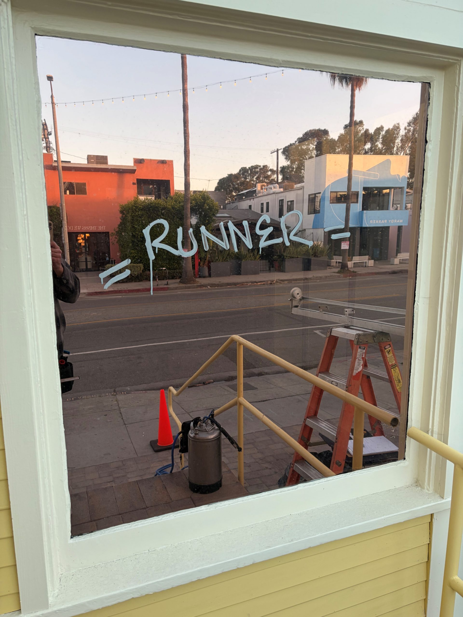 Santa Monica storefront anti-graffiti film, before